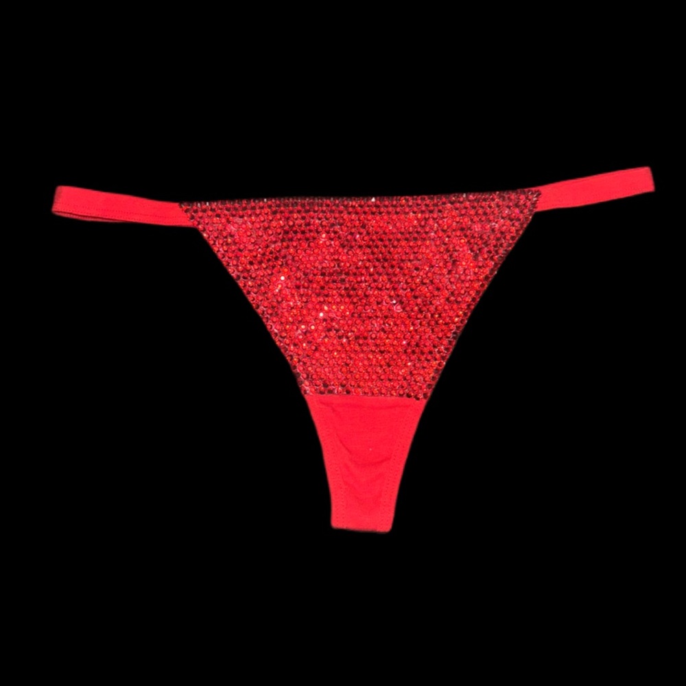 Red Sparkly Rhinestone Pantie Sizes XS Small Medium Large 1X 2X 3X 4X New